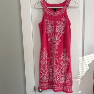 INC Pink Embroidered Sleeveless Dress